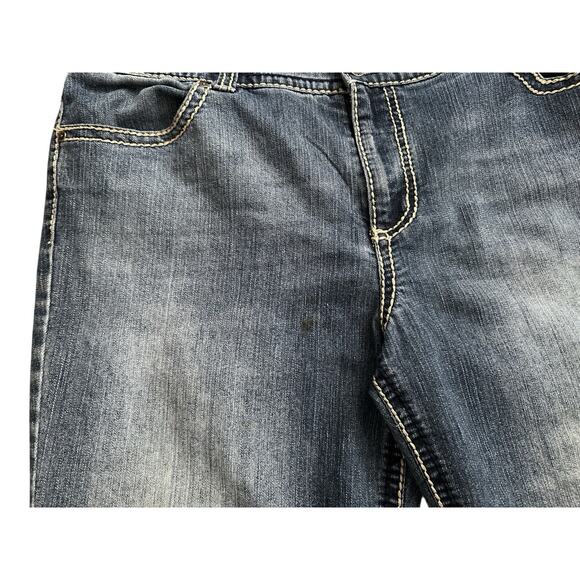 NINE WEST Womens Size 14 Contrast Stitched Date Night Fit Cropped Blue Jeans W32 - Picture 8 of 8